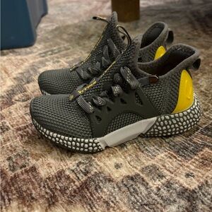 Kids Gray and Yellow Sneakers